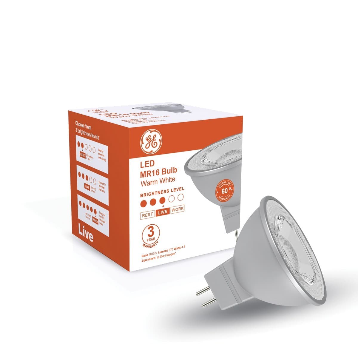 GE 3.4W LED MR16 Globe in Warm White