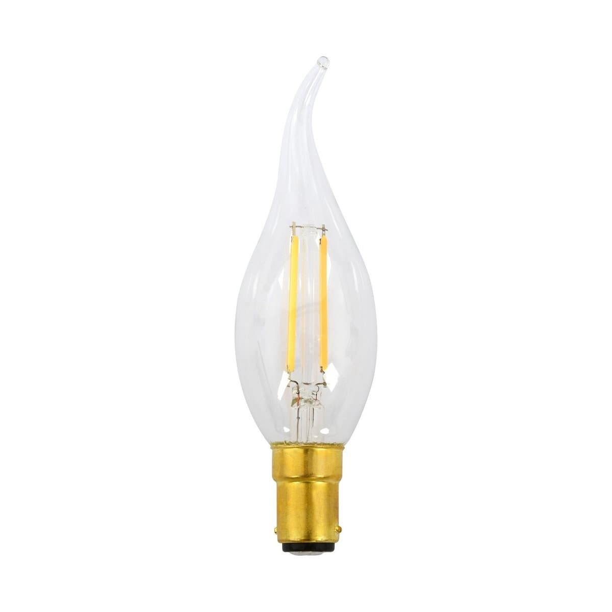 GE 4.8W Dimmable Clear Candle Tip SBC LED Globe in Warm White