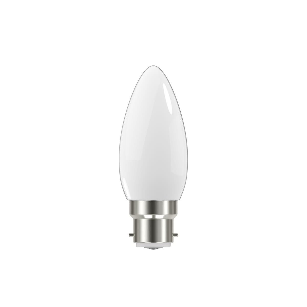 GE 2.8W LED Opal BC Candle Warm White Globe