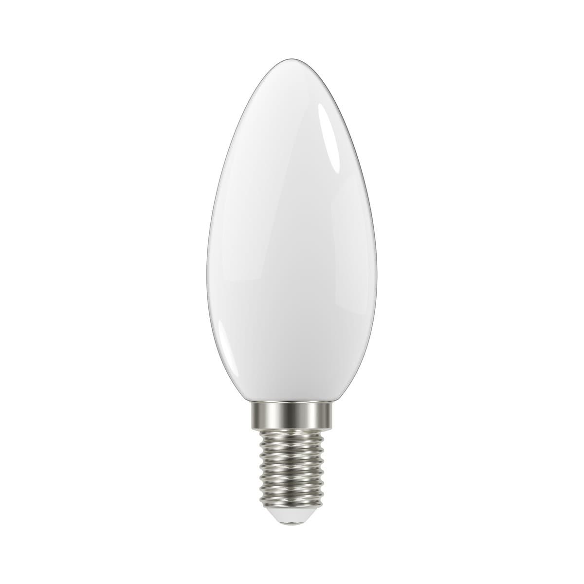 GE 4.8W Dimmable Opal LED Candle SES Globe in Warm White