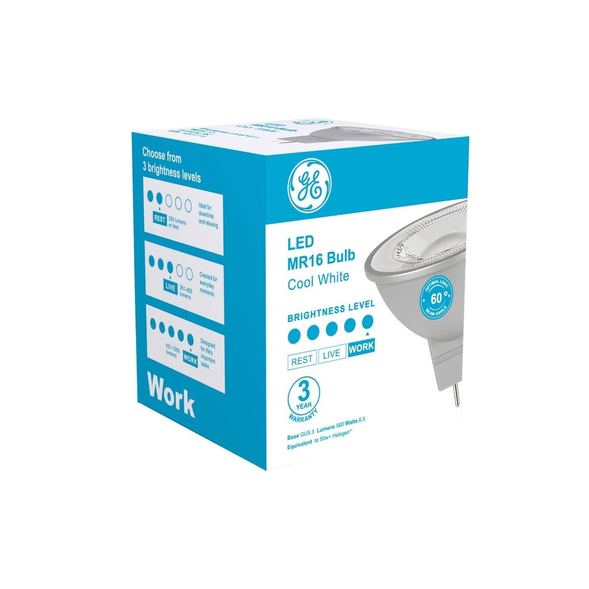 GE 6.5W LED MR16 Globe in Cool White