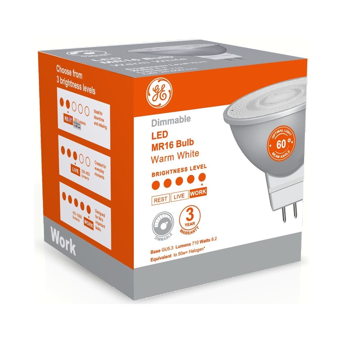 GE 6W LED Dimmable MR16 Globe in Warm White