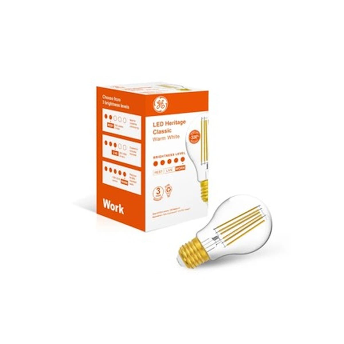GE 9.5W Heritage LED GLS ES Globe in Warm White
