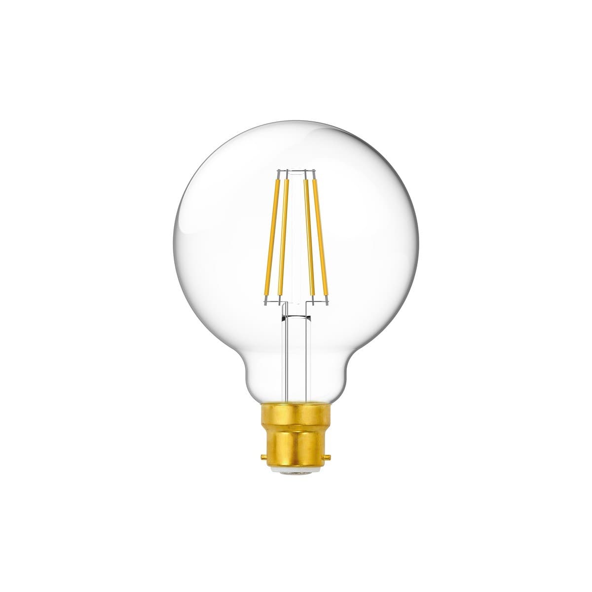 GE 7W Clear LED G95 BC Globe in Warm White