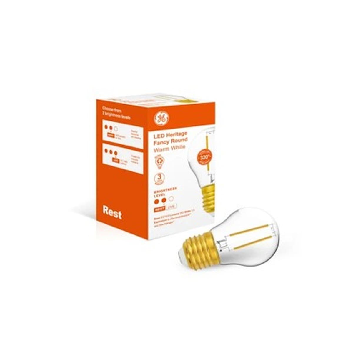 GE 2.5W Heritage LED Fancy ES Globe in Warm White