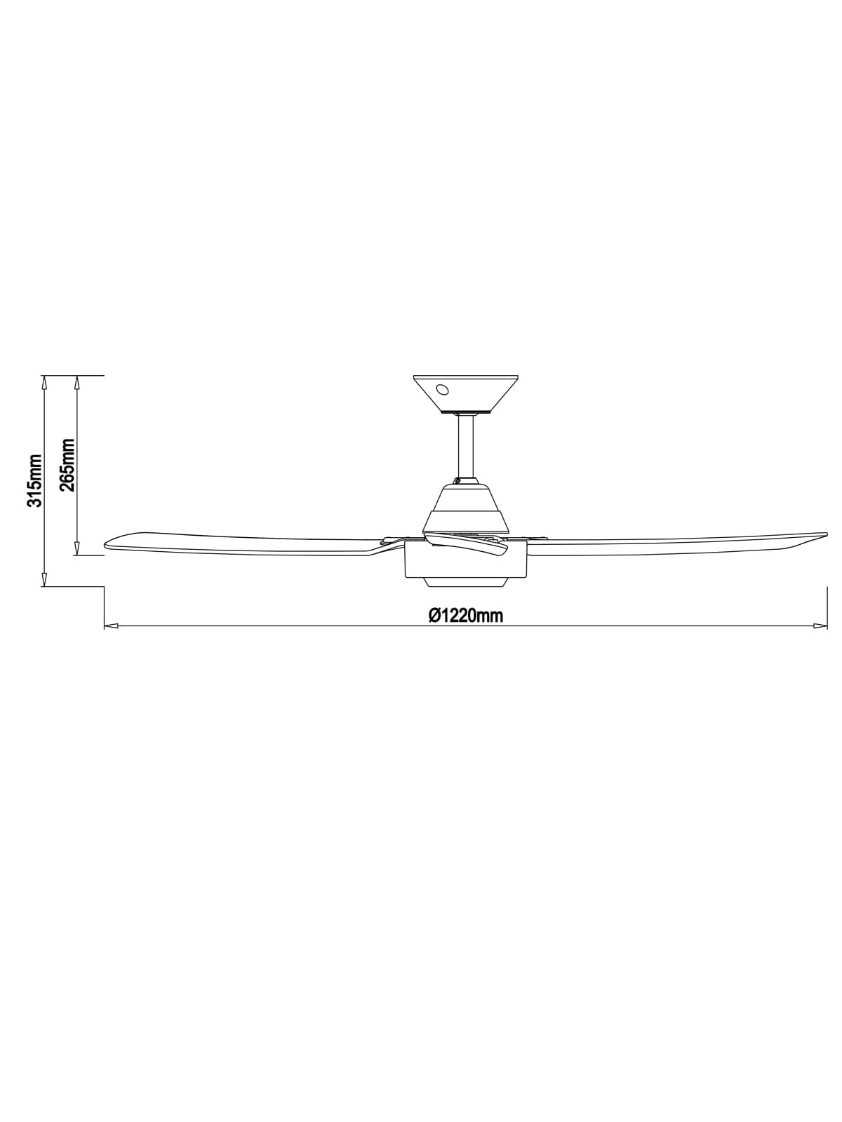 Bayside Calypso 122cm Fan in Black