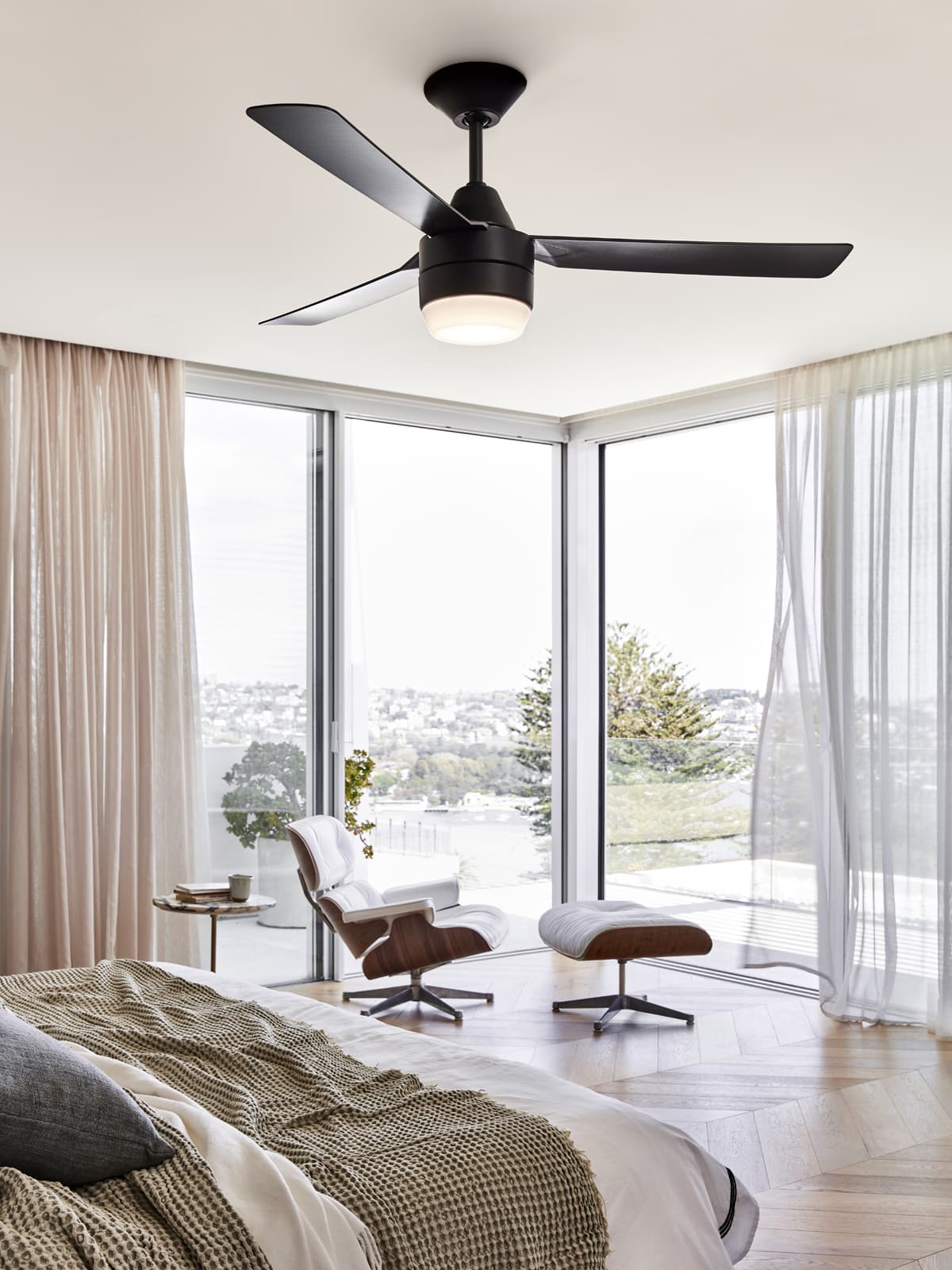 Bayside Calypso 122cm Fan with Light in Black