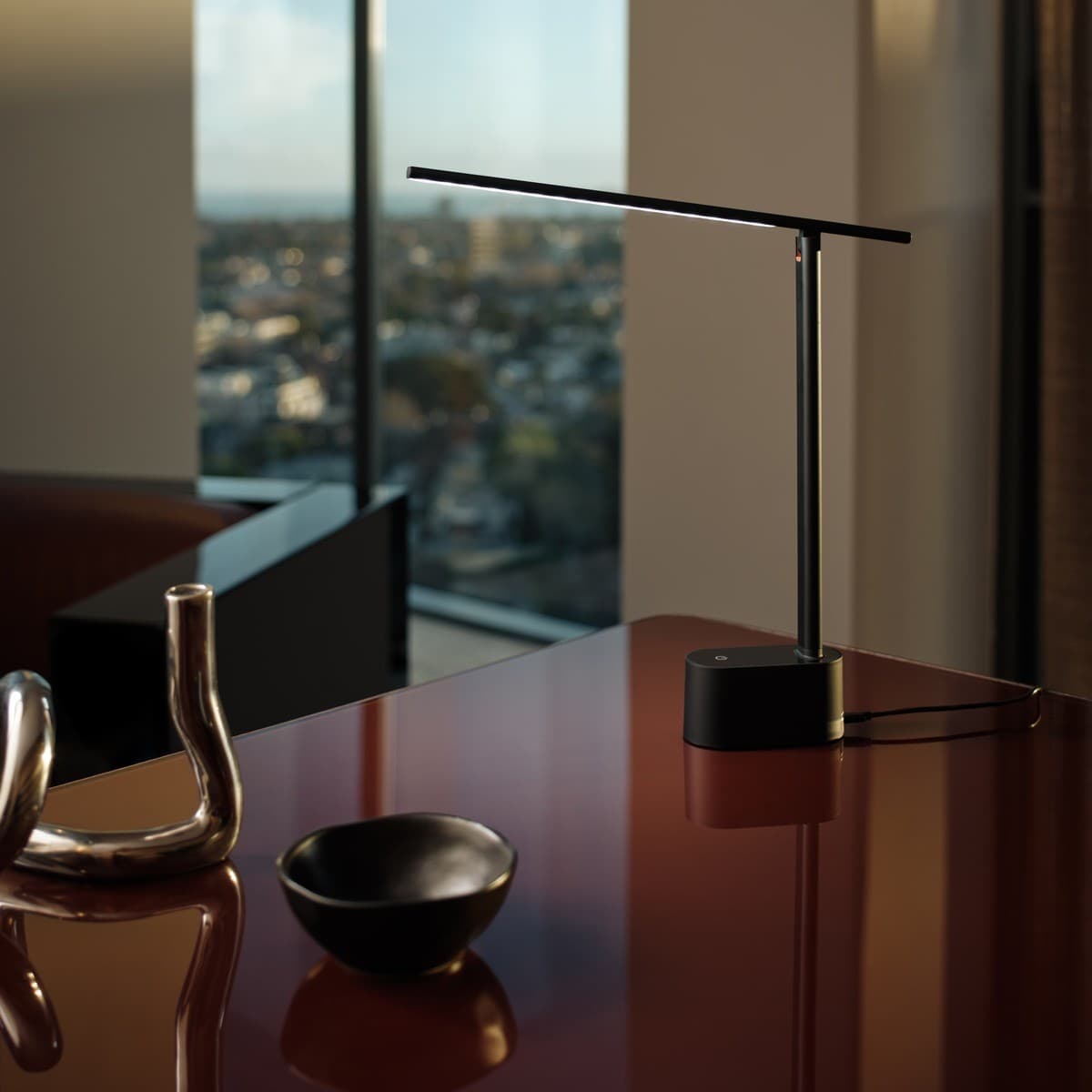 Aston LED Touch Table Lamp in Black