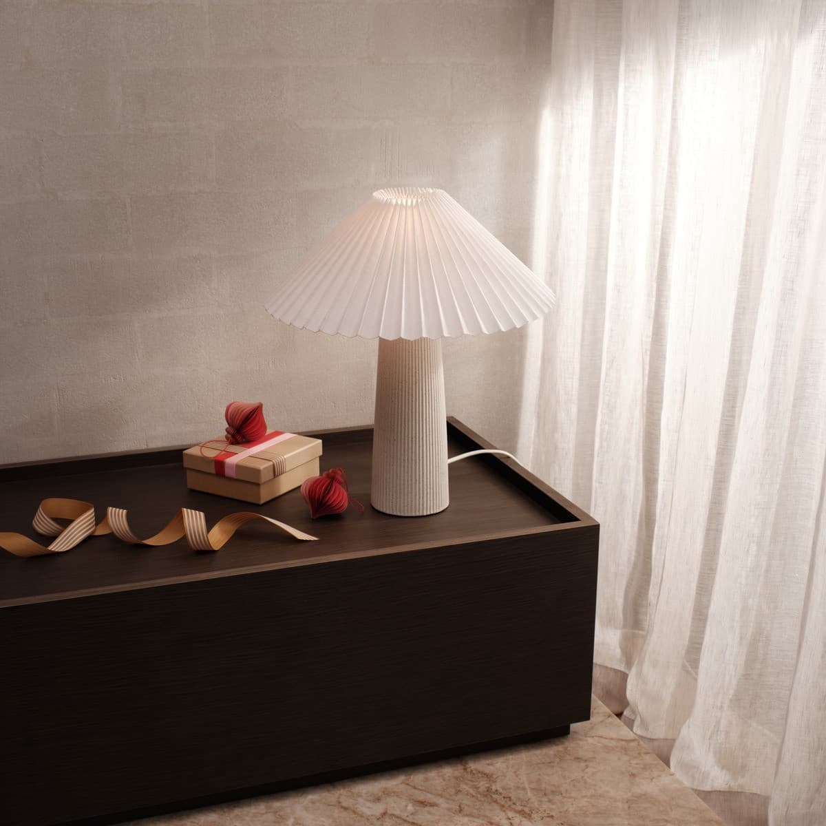 Lora 1 Light Table Lamp in White
